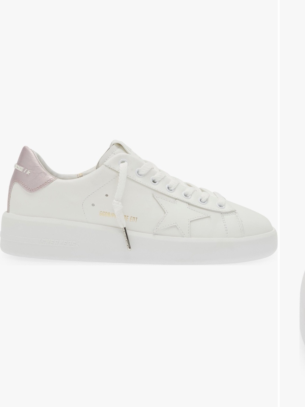 Golden Goose Purestar Low Top Sneaker with Lilac Heel Tab
